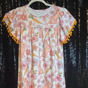 Amazon Pink Bunny and Floral Kids Nightgown